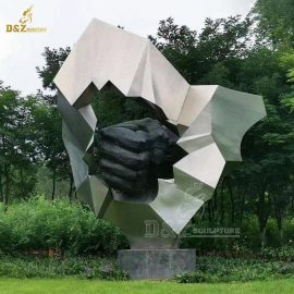 stainless steel art modern abstract hand sculpture for garden DZM 1385