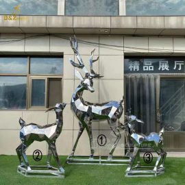 stainless steel deer sculpture art abstract modern sculpture for sale DZM 1371