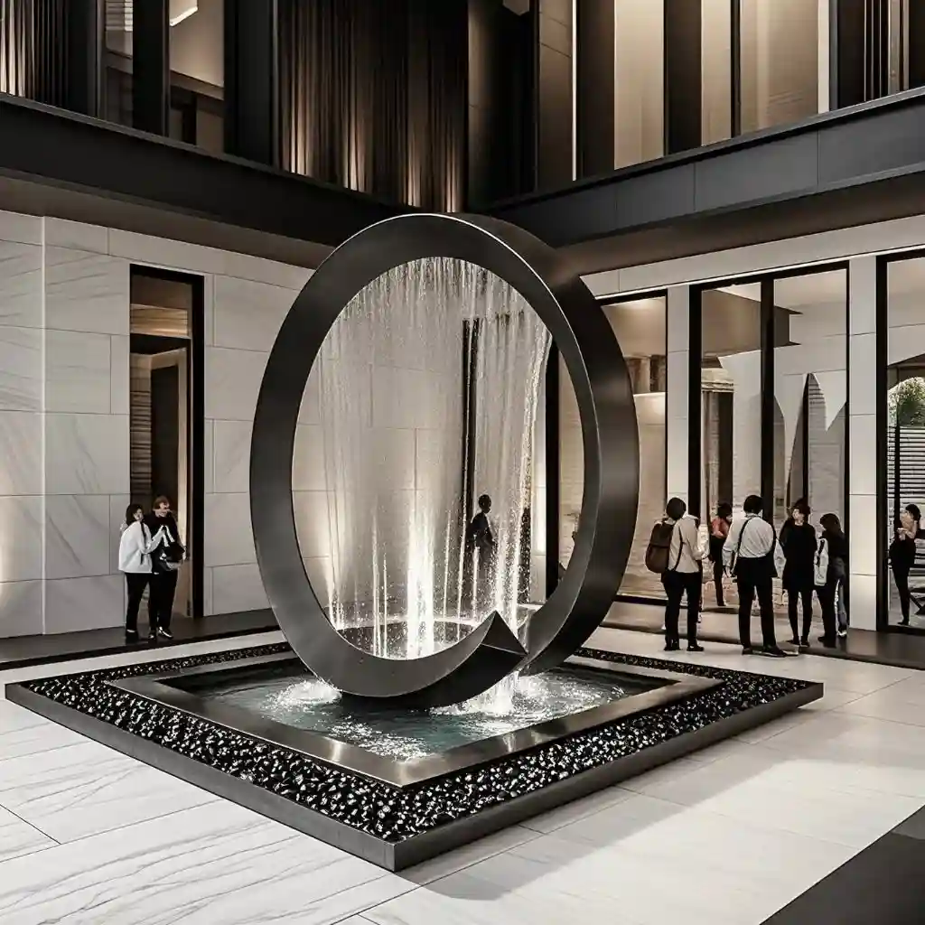 Hotel Lobby Water Feature Circular Indoor Waterfall Decor DZN-55-1