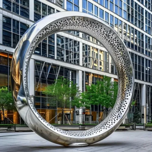 Hollow Metal Ring Sculpture| Outdoor Stainless Steel DZN-14-2