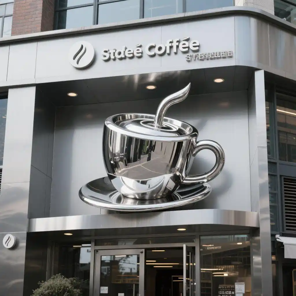 Custom Metal Giant Coffee Cup Sculpture Installation Decor DZN-43-1