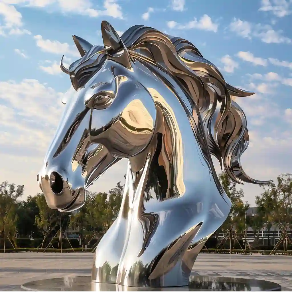 Big Modern Metal Horse Head Sculpture Art for Sale DZ-02-1