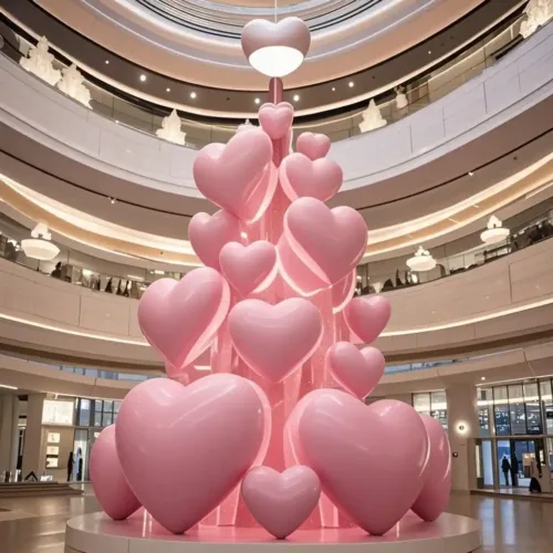 LED Metal Art Heart Sculpture Mall Xmas Tree Wedding DZN-44-2