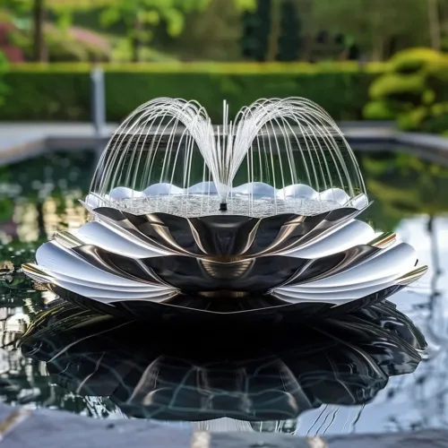 Metal Lotus Flower Fountain | Garden Water Feature DZN-13-1