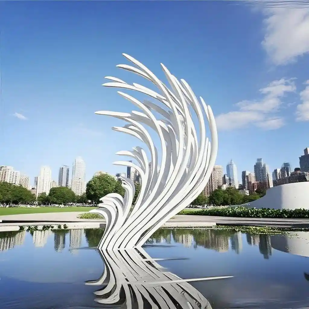 Large Outdoor Metal Feather Sculpture Modern Garden Decor DZN102-1