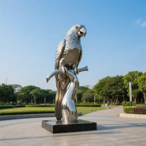 Large Metal Parrot Sculpture for Garden Decor DZN-63-1 Large Metal Parrot Sculpture for Garden Decor DZN-63-1