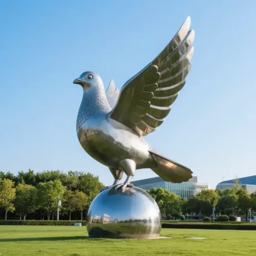 Large Outdoor Metal Dove Bird Sculpture Decor for Sale DZN-41-1 Large Outdoor Metal Dove Bird Sculpture Decor for Sale DZN-41-1