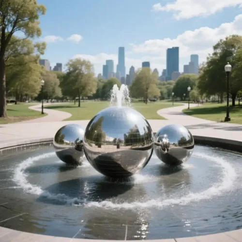 Stainless Steel Outdoor Sphere Water Fountains for Sale DZN97-2