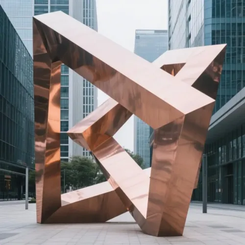 Modern Rose Gold Sculpture Abstract Stainless Steel DZN-49-1 Modern Rose Gold Sculpture Abstract Stainless Steel DZN-49-1