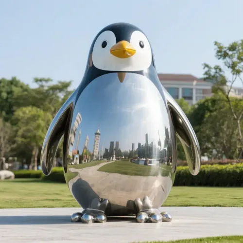 Outdoor Metal Penguin Sculpture Stainless Steel Decor DZN-66-1 Outdoor Metal Penguin Sculpture Stainless Steel Decor DZN-66-1