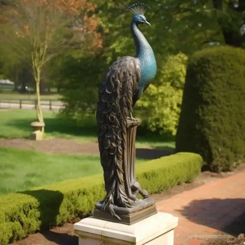 Outdoor Garden Bronze Peacock Statue For Sale DZ-3-1