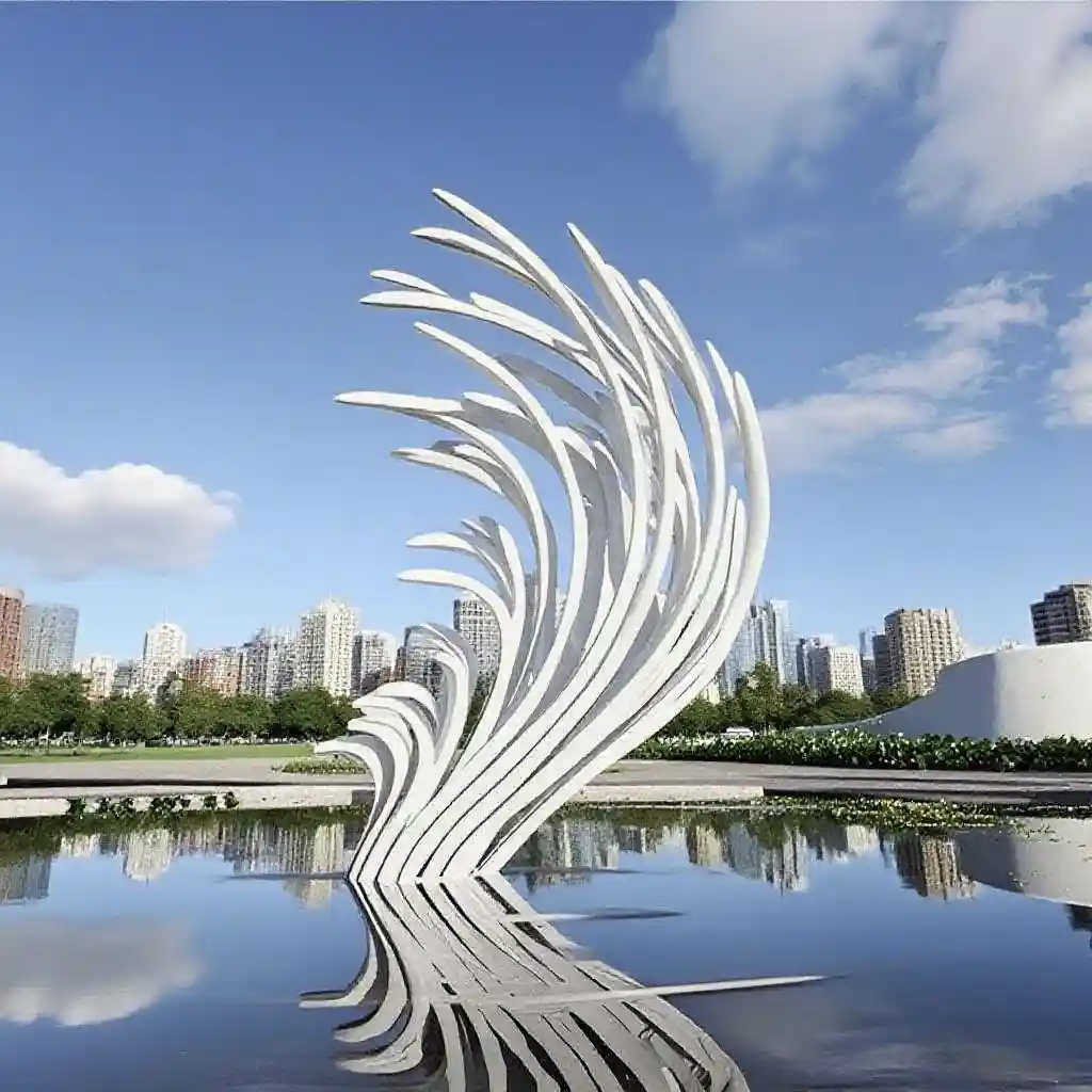 Large Outdoor Metal Feather Sculpture Modern Garden Decor DZN102-3 Large Outdoor Metal Feather Sculpture Modern Garden Decor DZN102-3