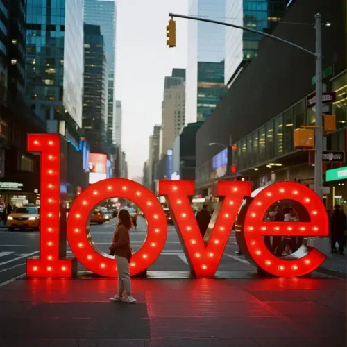 Large LED Metal Love Sculpture for Sale Public Art DZN-51-2