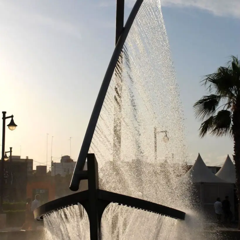 Metal Large Outdoor Boat Fountain with Light for Sale DZN99-5 Metal Large Outdoor Boat Fountain with Light for Sale DZN99-5