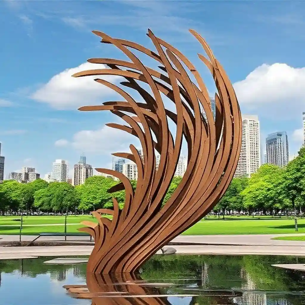 Large Outdoor Metal Feather Sculpture Modern Garden Decor DZN102-5 Large Outdoor Metal Feather Sculpture Modern Garden Decor DZN102-5