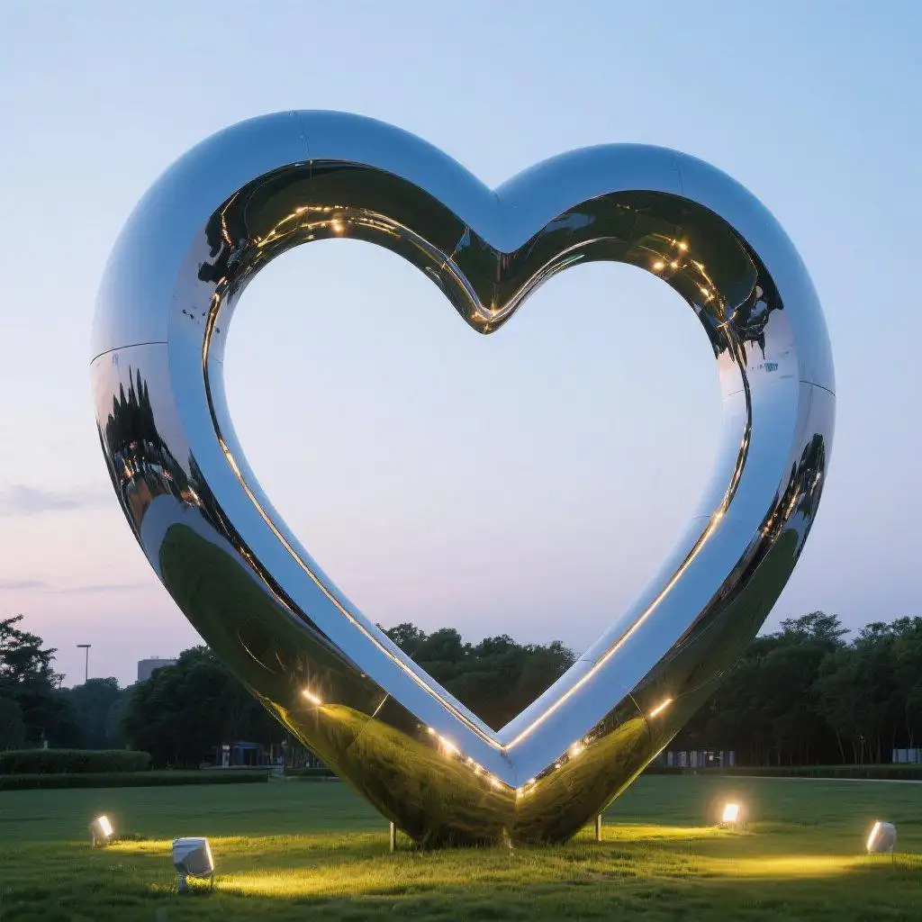 Romantic LED Metal Heart Sculpture Outdoor Art Decor DZN-34-1