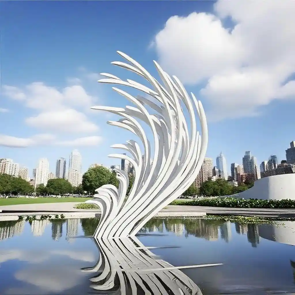 Large Outdoor Metal Feather Sculpture Modern Garden Decor DZN102-2 Large Outdoor Metal Feather Sculpture Modern Garden Decor DZN102-2