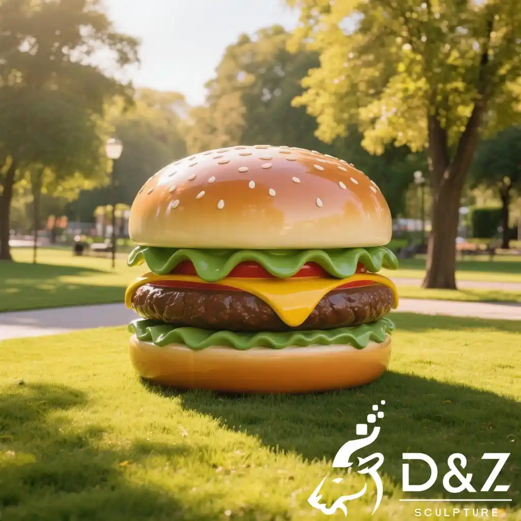 Giant Hamburger Sculpture | Outdoor Stainless Steel Pop Art DZN187-1