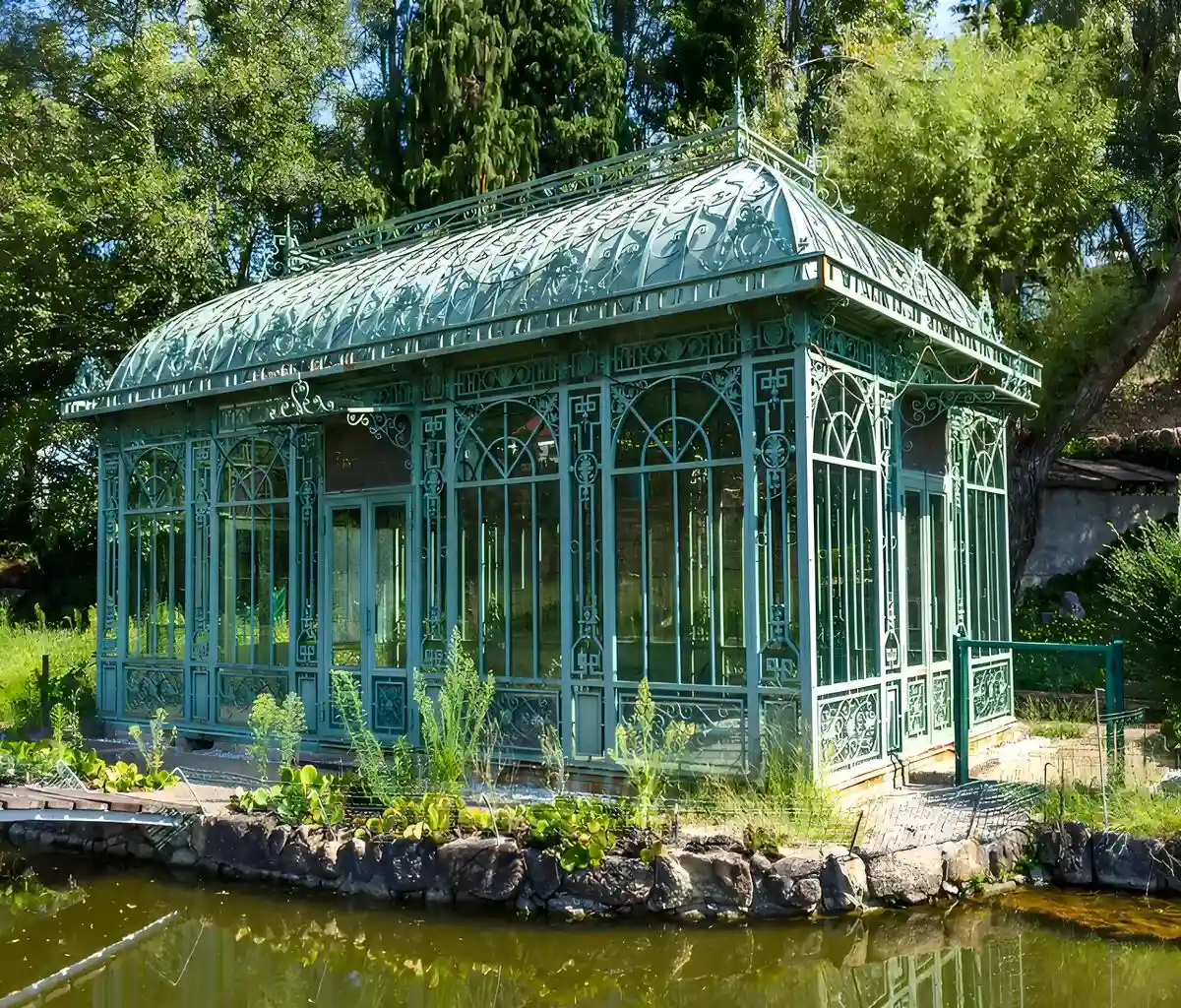 Galvanized Steel Victorian Greenhouse Pavilion with Double Glass-8