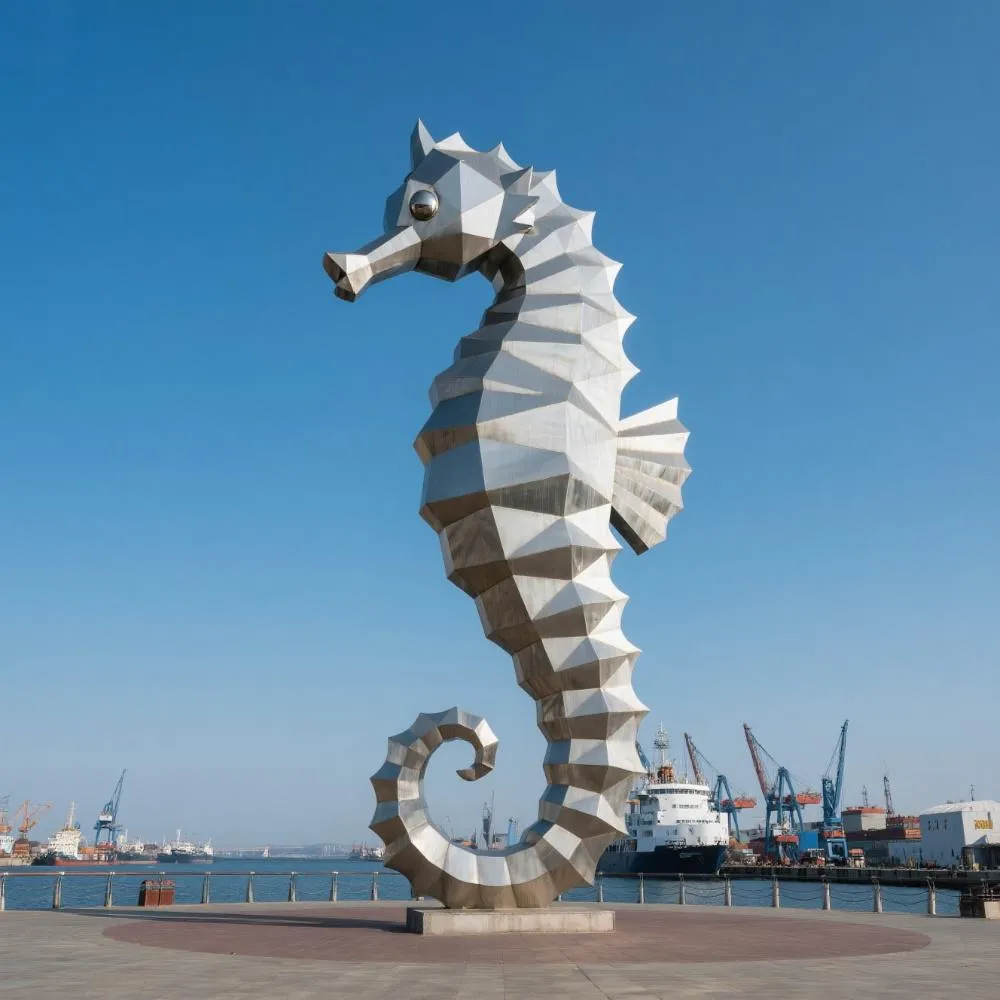 Large Metal Seahorse Sculpture Decor for Sale Coastal Art DZN119-1