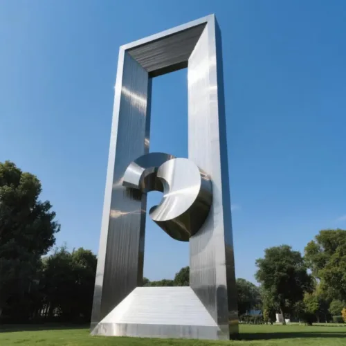 Abstract Metal Rectangular Sculpture Outdoor Geometric Art DZN132-2