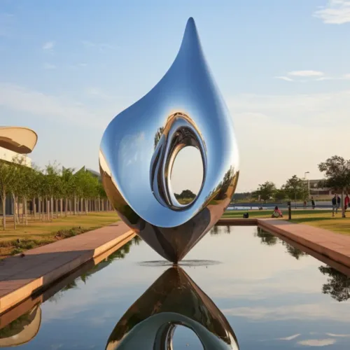 Mirror Polished Abstract Metal Sculpture Art for Sale DZN137-1 Mirror Polished Abstract Metal Sculpture Art for Sale DZN137-1