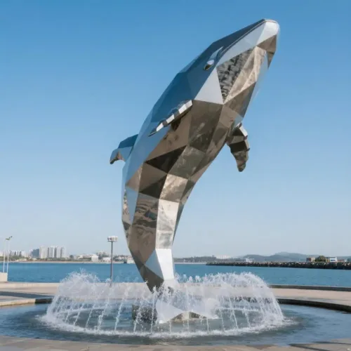 Outdoor Large Metal Whale Art Sculpture for Sale DZN166-2