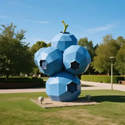 Large Geometric Blueberry Sculpture Stainless Steel Fruit Art DZN172-2