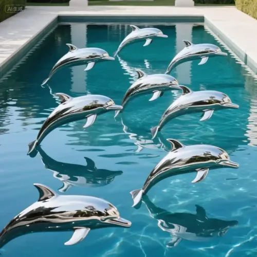 Outdoor Mirror Metal Large Dolphin Sculpture for Sale DZN151-2