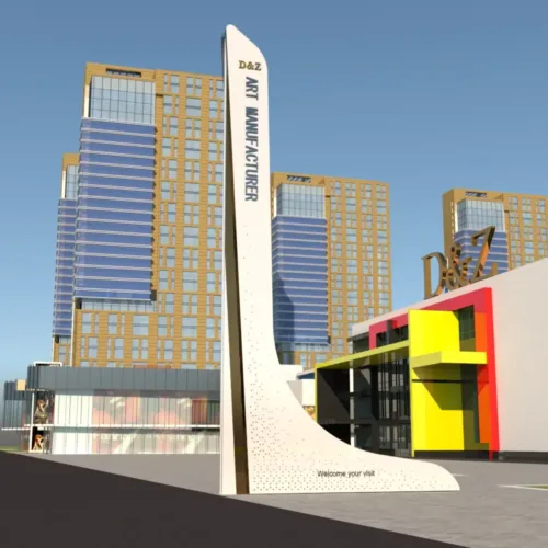 Custom Outdoor Sculpture Signage Vertical Monumental Landmark DZN153-1