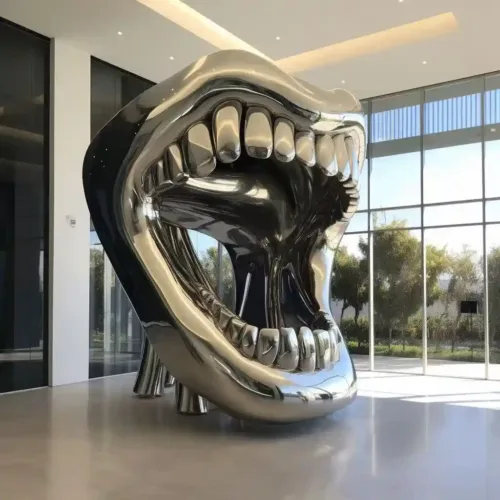 Large Stainless Steel Teeth Sculpture for Dental Clinic Decor DZN159-1