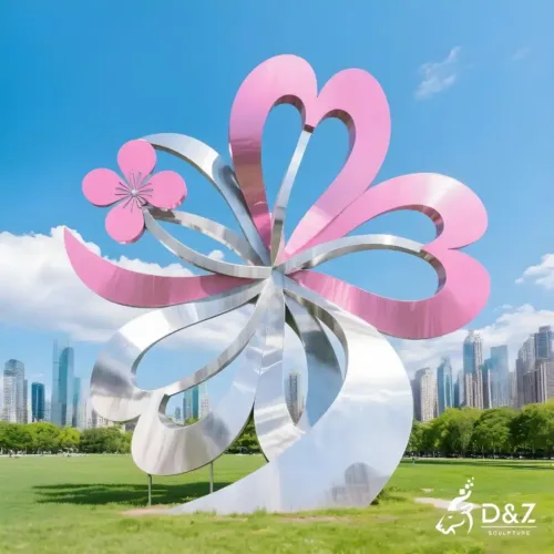 Metal Cherry Blossom Sculpture Outdoor Flower Decor for Sale DZN212-1