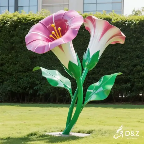 Large Metal Morning Glory Sculpture for Yard Ornaments DZN208-1 Large Metal Morning Glory Sculpture for Yard Ornaments DZN208-1