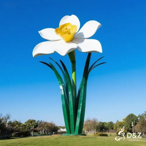 Large Metal Narcissus Sculpture | Outdoor Flower Landmark DZN217-1