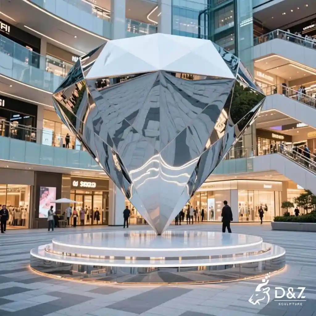 Custom 3D Diamond Art Sculpture – Geometric Metal Decor DZN235 -1