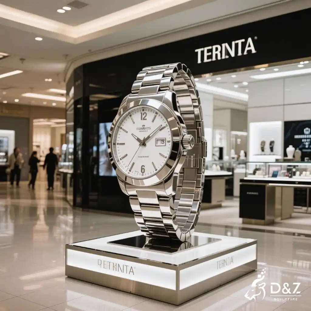 Large Metal Wrist Watch Sculpture | Luxury Art for Mall DZN237-1