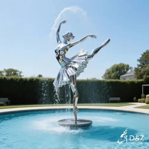 Stainless steel dancing ballerina fountain for sale DZN244-1