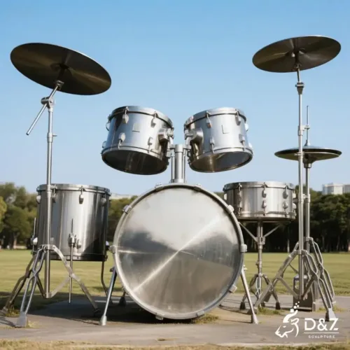 Large Metal Drum Set Sculpture | Outdoor Musical Instrument DZN198-5