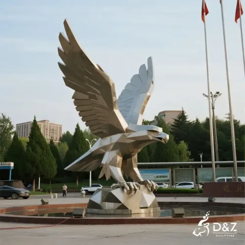 Large Geometric Metal Flying Eagle Sculpture for Sale DZN197-6 Large Geometric Metal Flying Eagle Sculpture for Sale DZN197-6