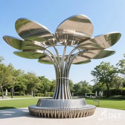 Petal Canopy with Seating | Flower Art Sunshade Pavilion DZN224-2