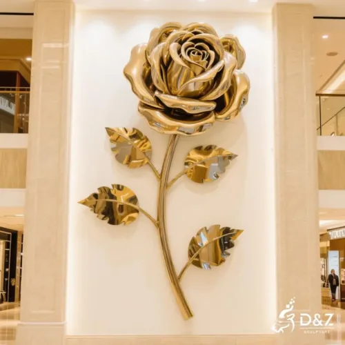 Large Metal Rose Wall Sculpture | Flower Wall Art DZN203-2 Large Metal Rose Wall Sculpture | Flower Wall Art DZN203-2