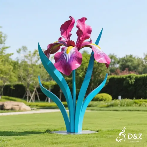 Iris Flower Sculpture for Sale | Outdoor Metal Garden Art DZN209-3 Iris Flower Sculpture for Sale | Outdoor Metal Garden Art DZN209-3