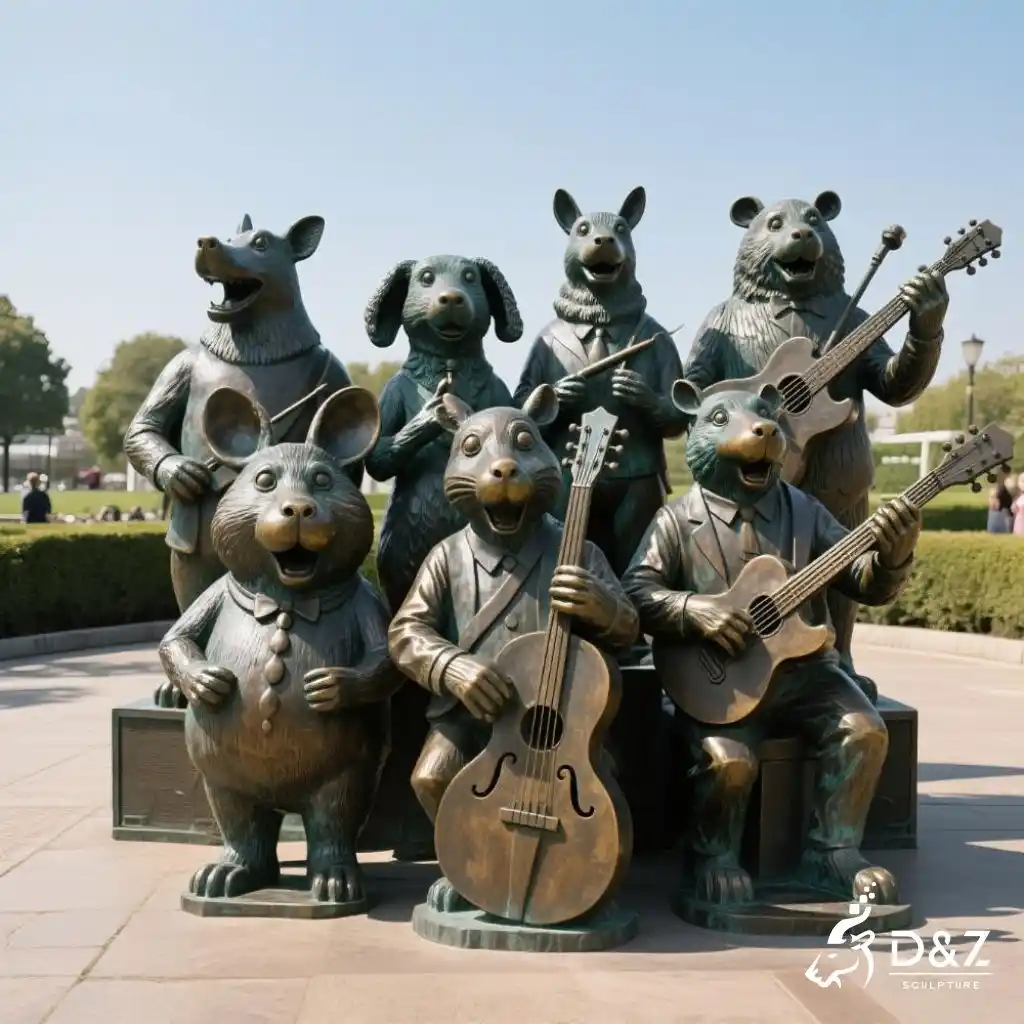 Large Bronze Animal Music Sculpture for Garden DZN190-4