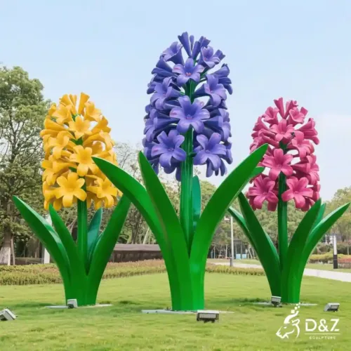Hyacinth Sculpture - Outdoor Stainless Steel Flower Art DZN210-3