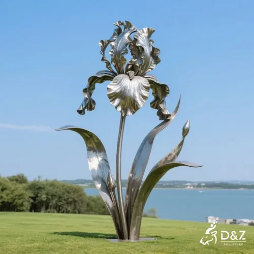 Iris Flower Sculpture for Sale | Outdoor Metal Garden Art DZN209-5