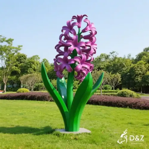 Hyacinth Sculpture - Outdoor Stainless Steel Flower Art DZN210-5