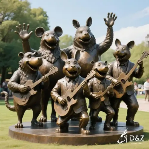 Large Bronze Animal Music Sculpture for Garden DZN190-2