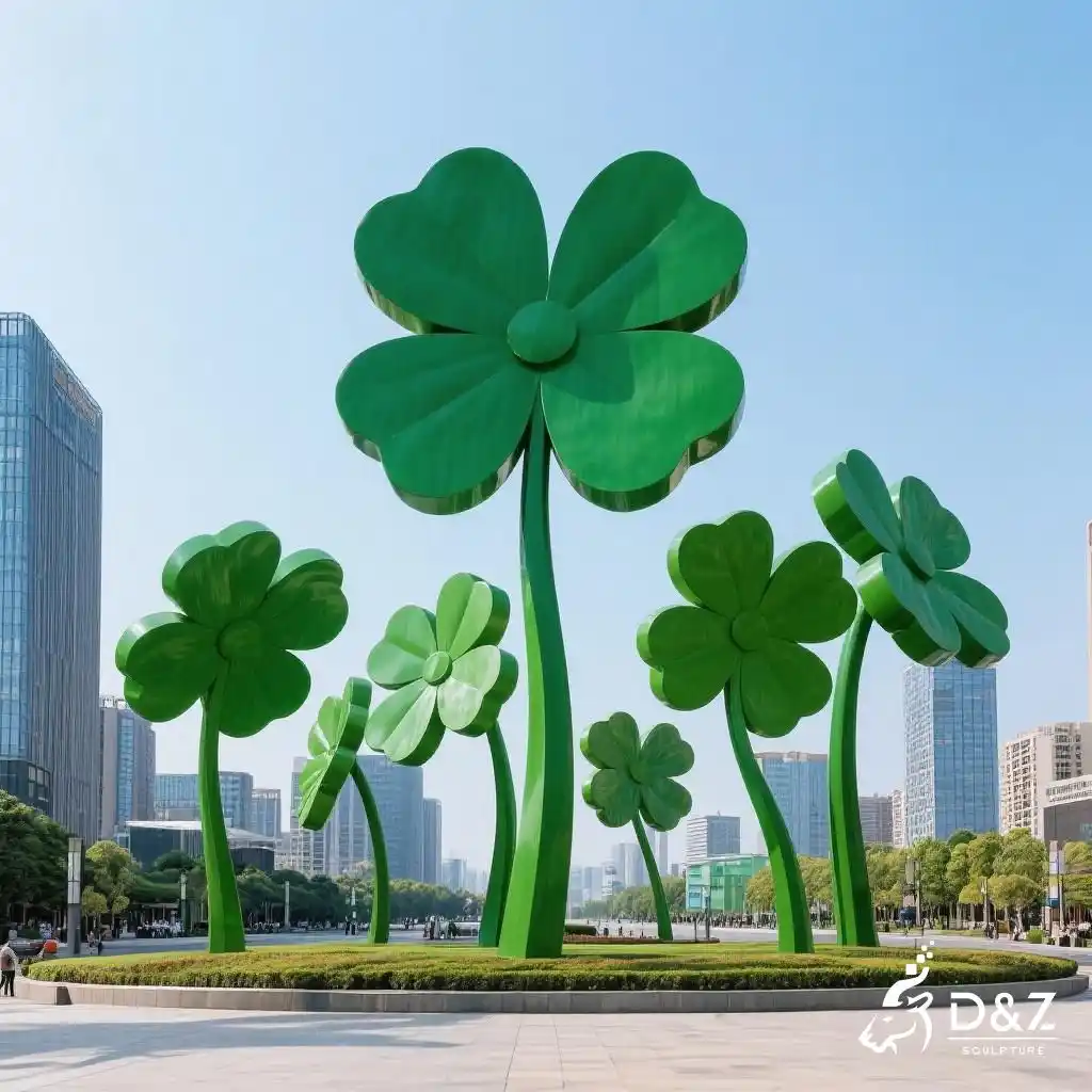 Large Metal Clover Sculpture | Four-leaf Clover Landmark DZN214-5