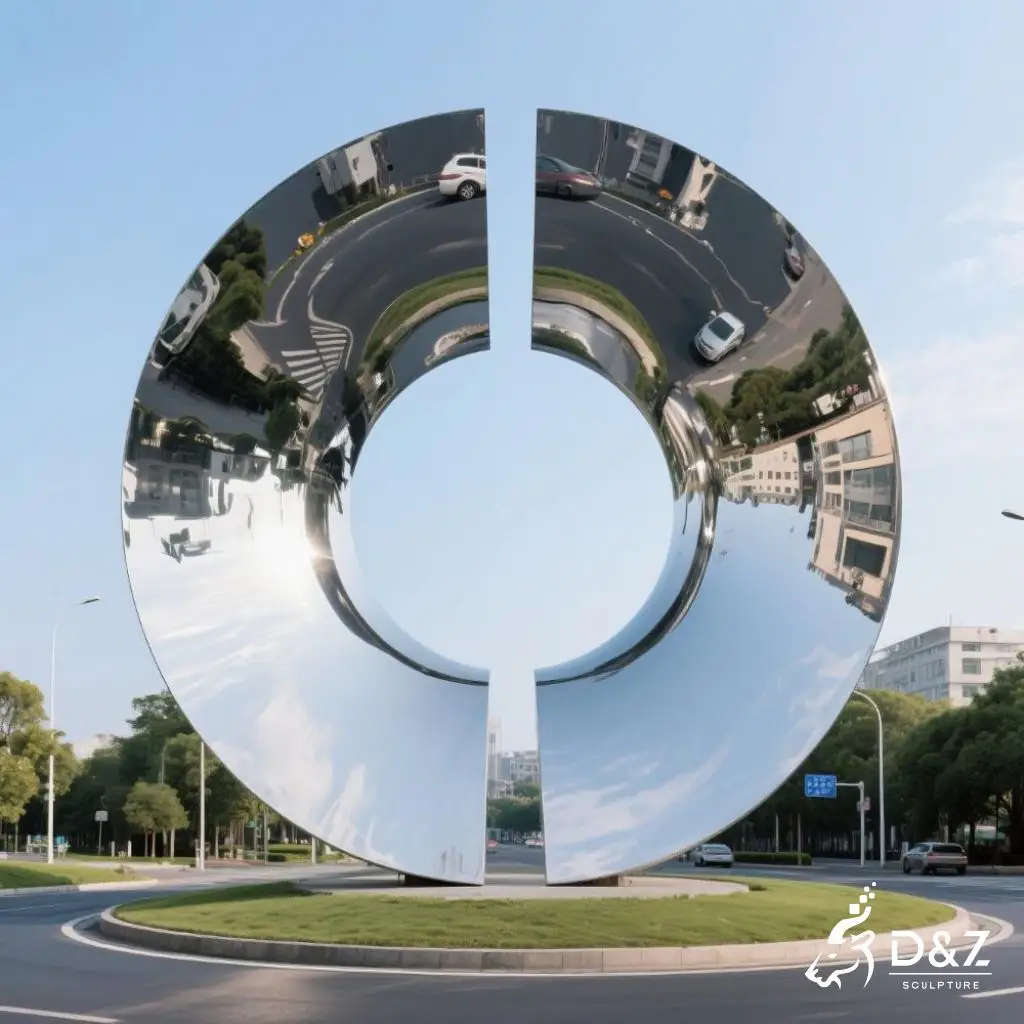 Circular Metal Disc Sculpture | Urban Landmark Art DZN246-5