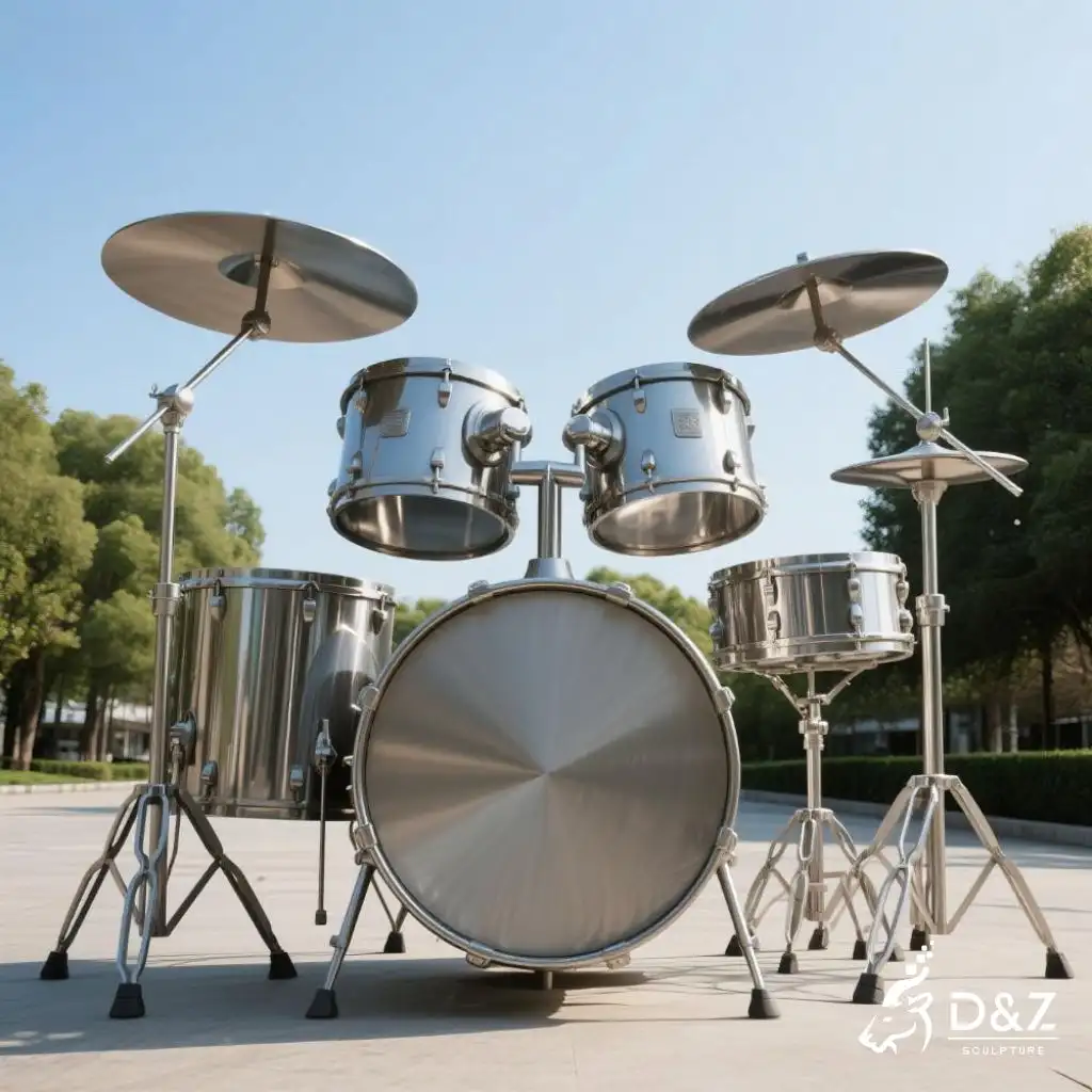 Large Metal Drum Set Sculpture | Outdoor Musical Instrument DZN198-3